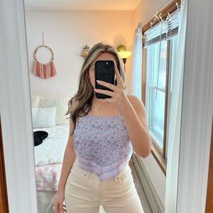 Floral Lavender Women's Scarf Top